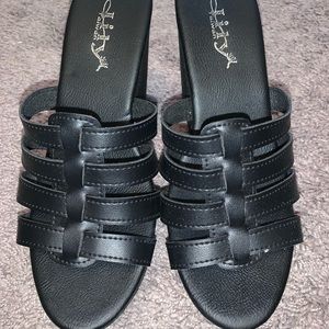 Black Wedge sandals